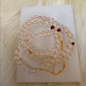 Long Prayer Necklace Clear Beads
